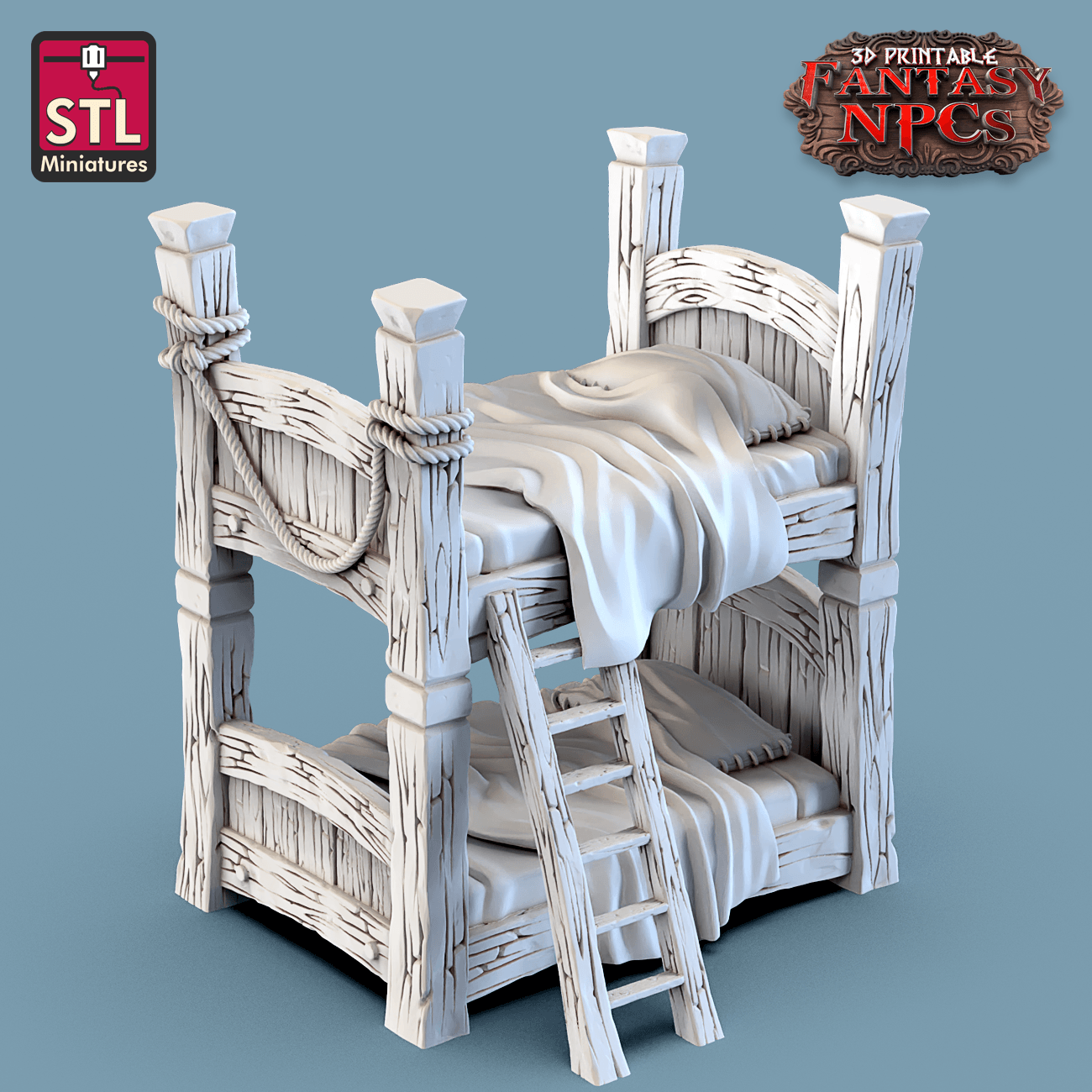 3D Printed STL Miniatures Lighthouse Keeper Set Fantasy NPC 28mm - 32mm War Gaming D&D - 3D Printing Boss 