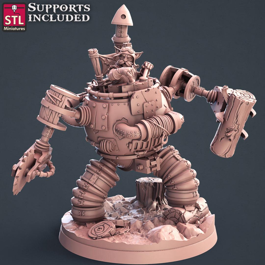 3D Printed STL Miniatures Lumberjack Set 28mm - 32mm War Gaming D&D - 3D Printing Boss 