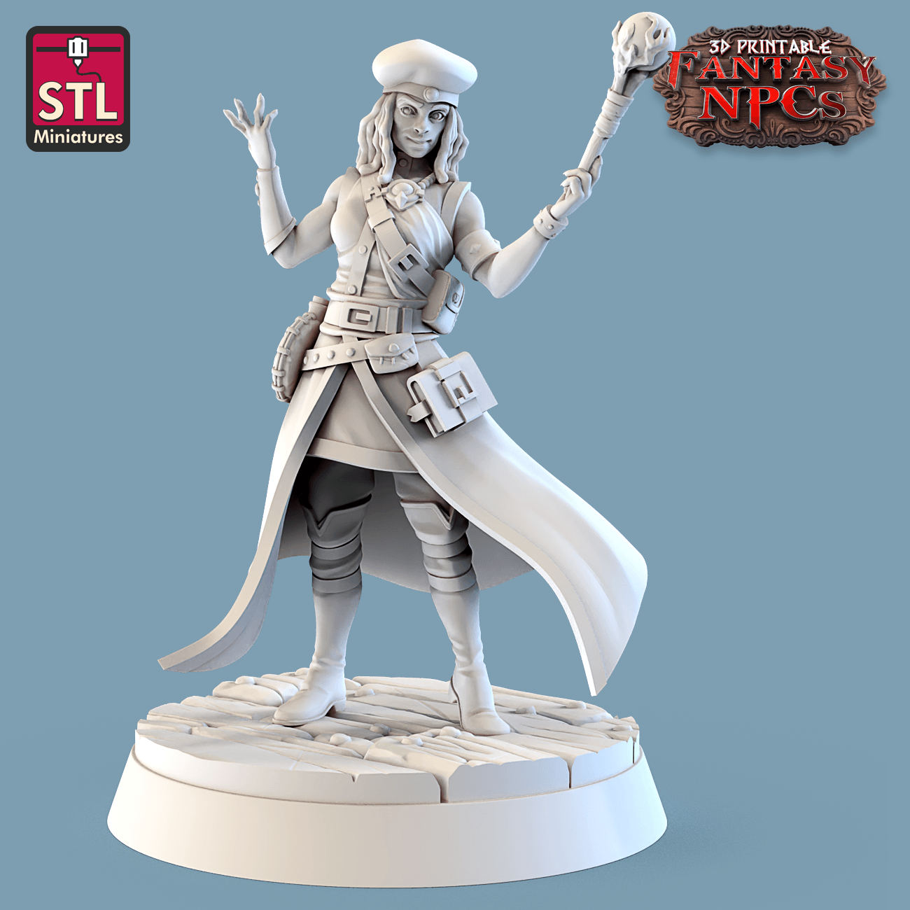 3D Printed STL Miniatures Magic Item Vendor Set Fantasy NPC 28mm - 32mm War Gaming D&D - 3D Printing Boss 