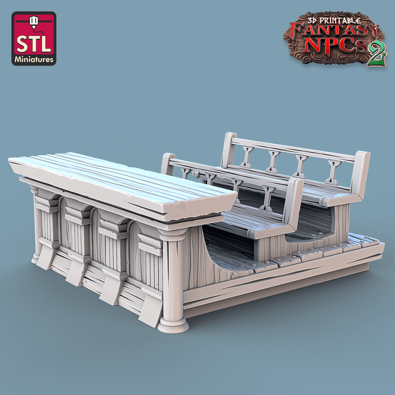 3D Printed STL Miniatures Magistrate Set Fantasy NPC 2 | 28 - 32mm War Gaming D&D - 3D Printing Boss 