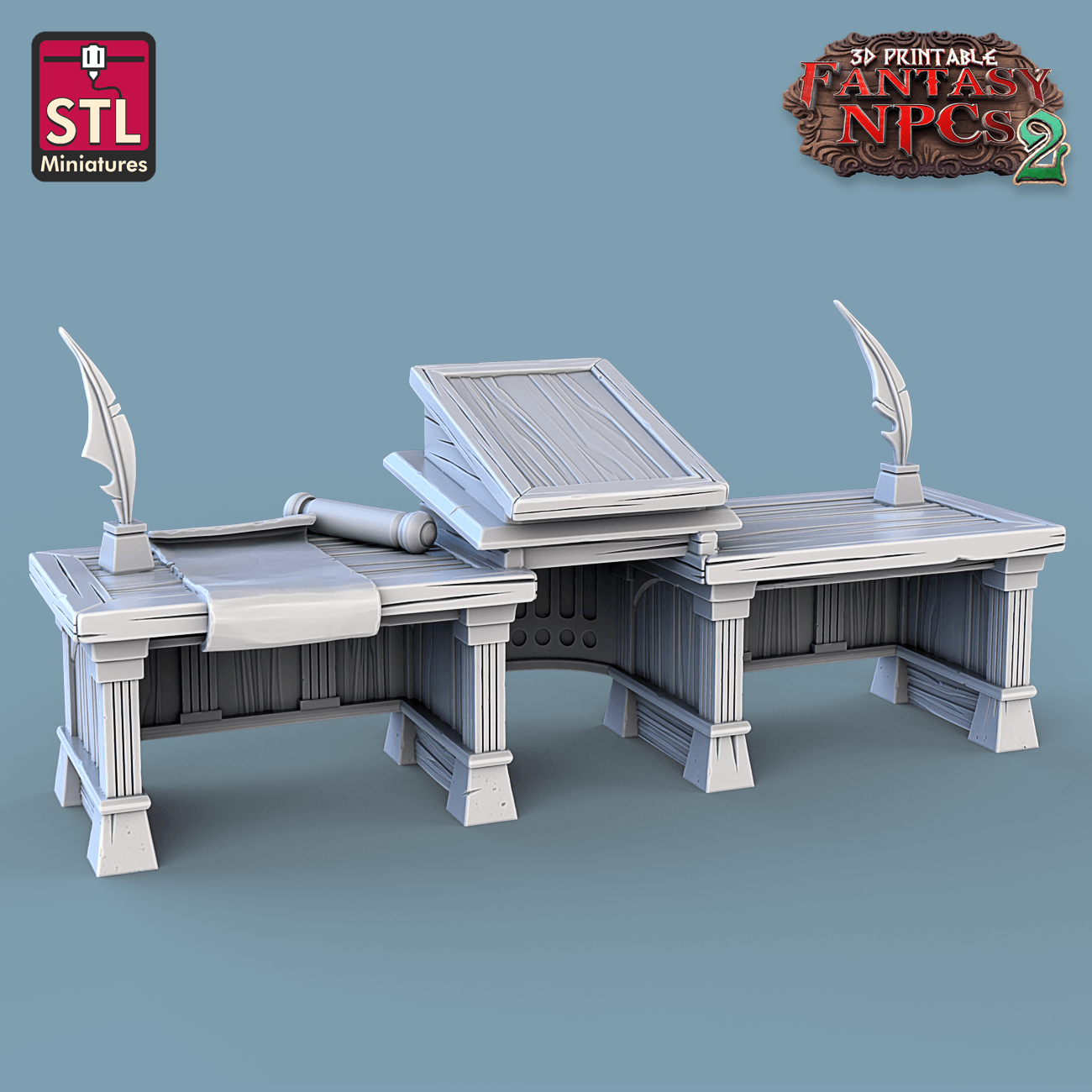 3D Printed STL Miniatures Magistrate Set Fantasy NPC 2 | 28 - 32mm War Gaming D&D - 3D Printing Boss 