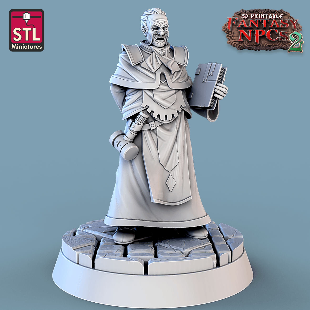 3D Printed STL Miniatures Magistrate Set Fantasy NPC 2 | 28 - 32mm War Gaming D&D - 3D Printing Boss 