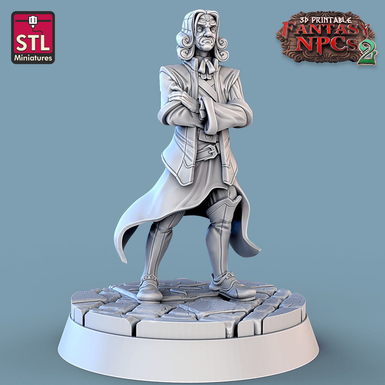 3D Printed STL Miniatures Magistrate Set Fantasy NPC 2 | 28 - 32mm War Gaming D&D - 3D Printing Boss 