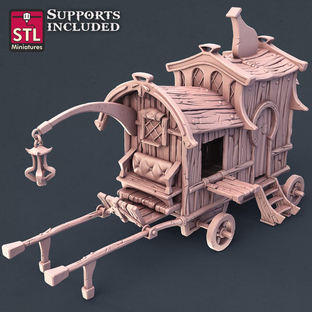 3D Printed STL Miniatures Potion Vendor Set 28mm - 32mm War Gaming D&D - 3D Printing Boss 