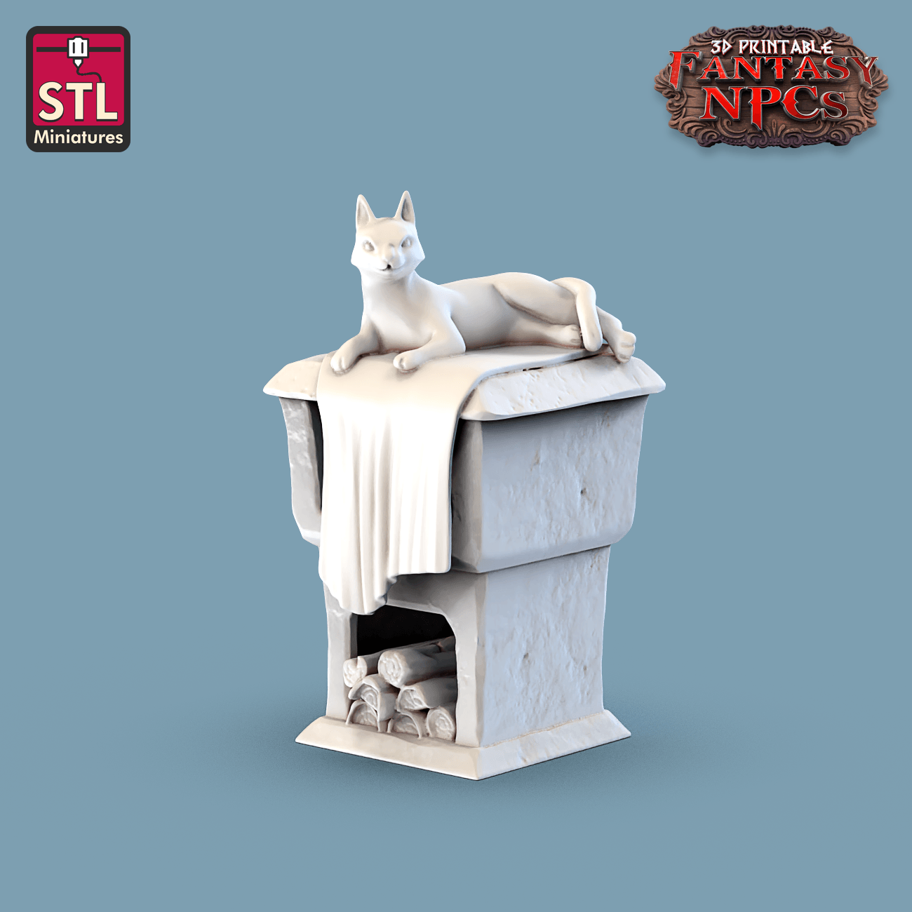 3D Printed STL Miniatures Potter Set Fantasy NPC 28mm - 32mm War Gaming D&D - 3D Printing Boss 