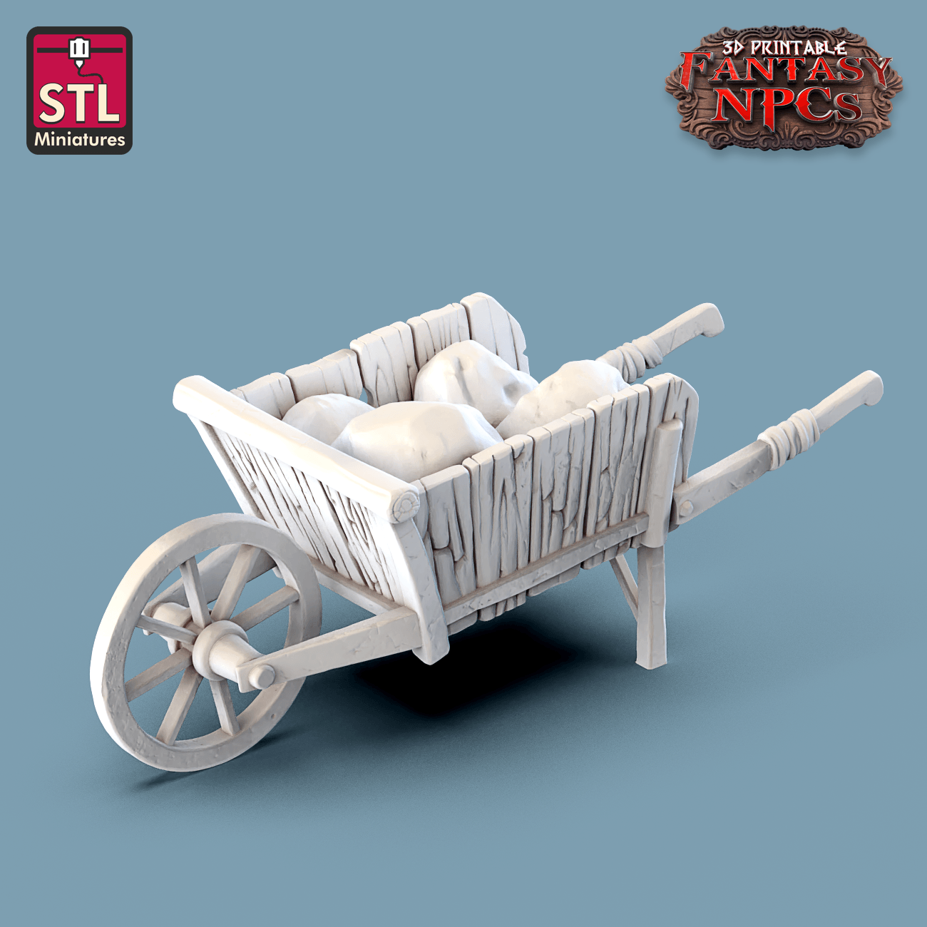 3D Printed STL Miniatures Potter Set Fantasy NPC 28mm - 32mm War Gaming D&D - 3D Printing Boss 