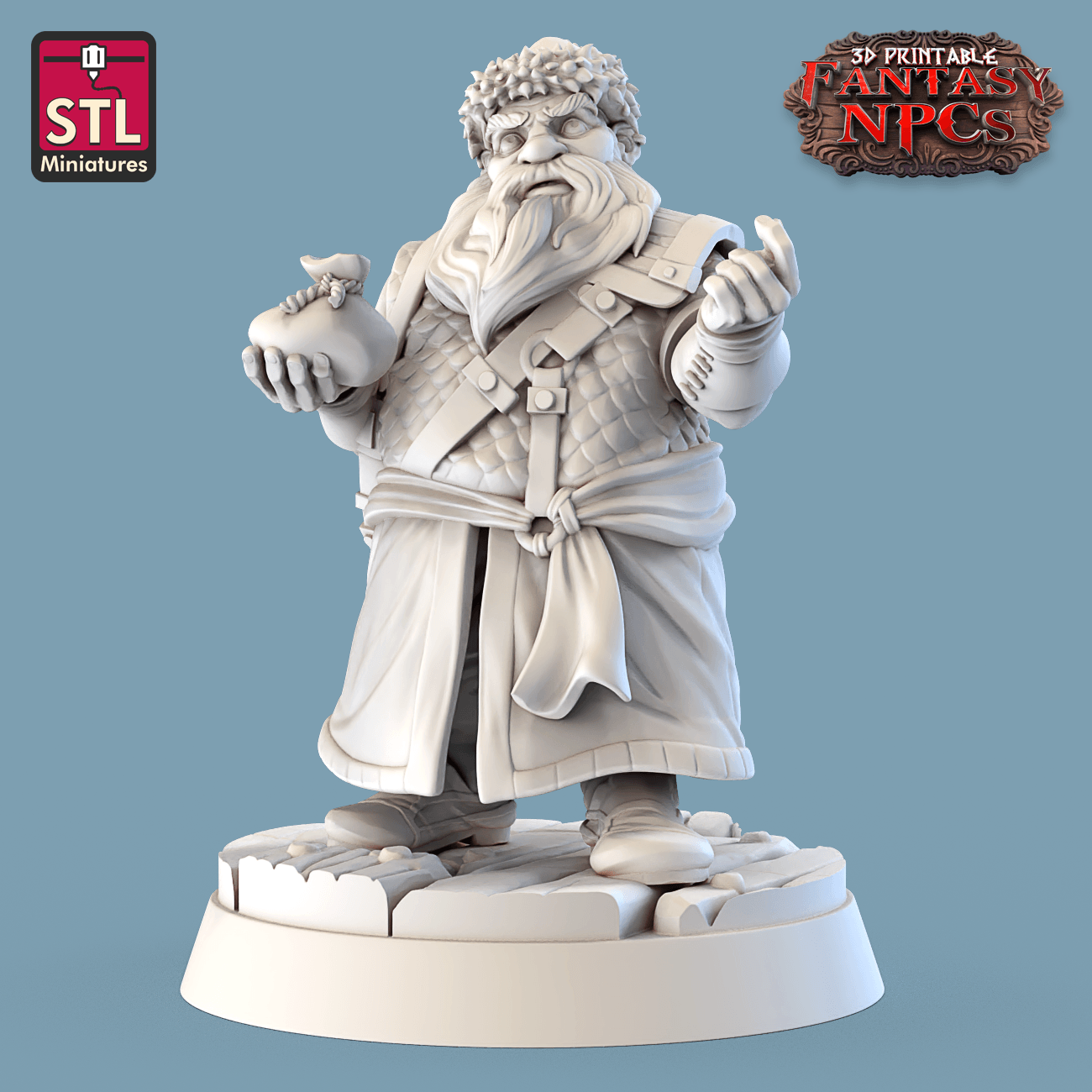 3D Printed STL Miniatures SG4 Individual Characters Set Fantasy NPC 28mm - 32mm War Gaming D&D - 3D Printing Boss 