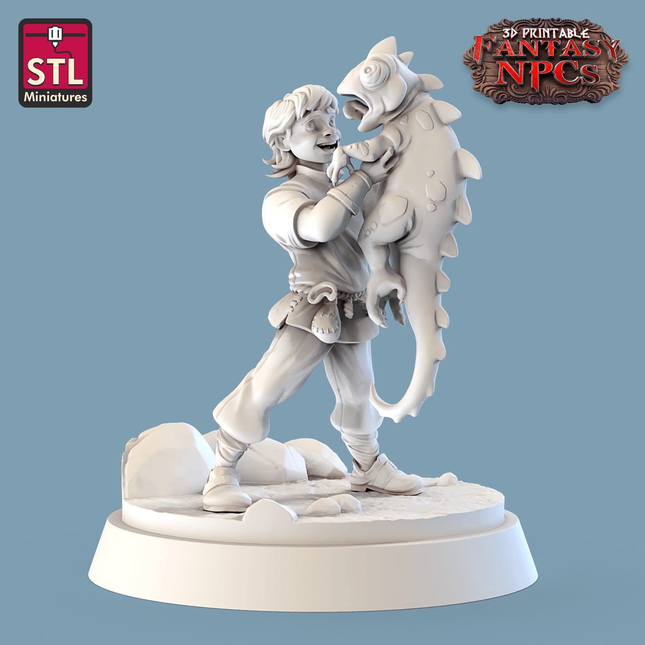 3D Printed STL Miniatures SG4 Individual Characters Set Fantasy NPC 28mm - 32mm War Gaming D&D - 3D Printing Boss 