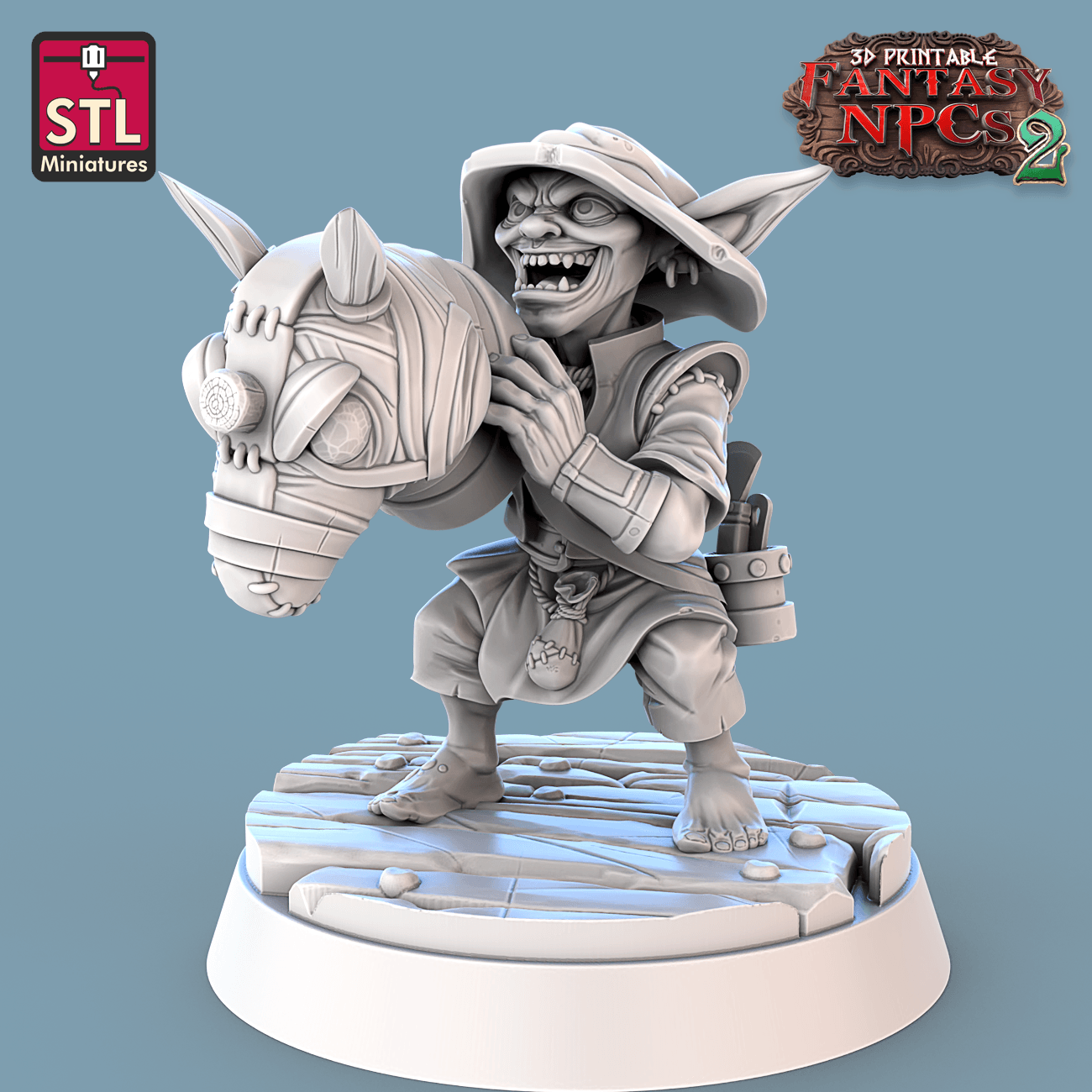 3D Printed STL Miniatures Taxidermist Set Fantasy NPC 2 | 28 - 32mm War Gaming D&D - 3D Printing Boss 