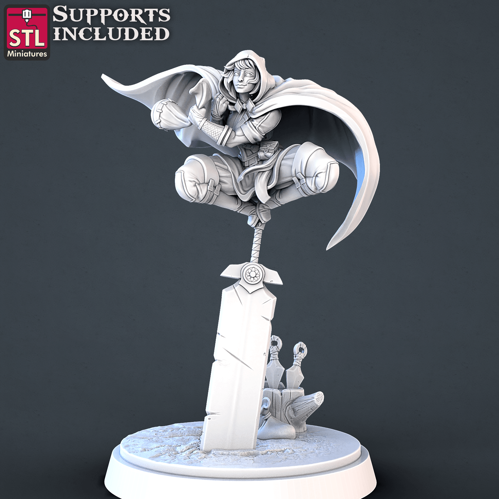 3D Printed STL Miniatures Thief DnD Tribute Set 28mm - 32mm War Gaming D&D - 3D Printing Boss 