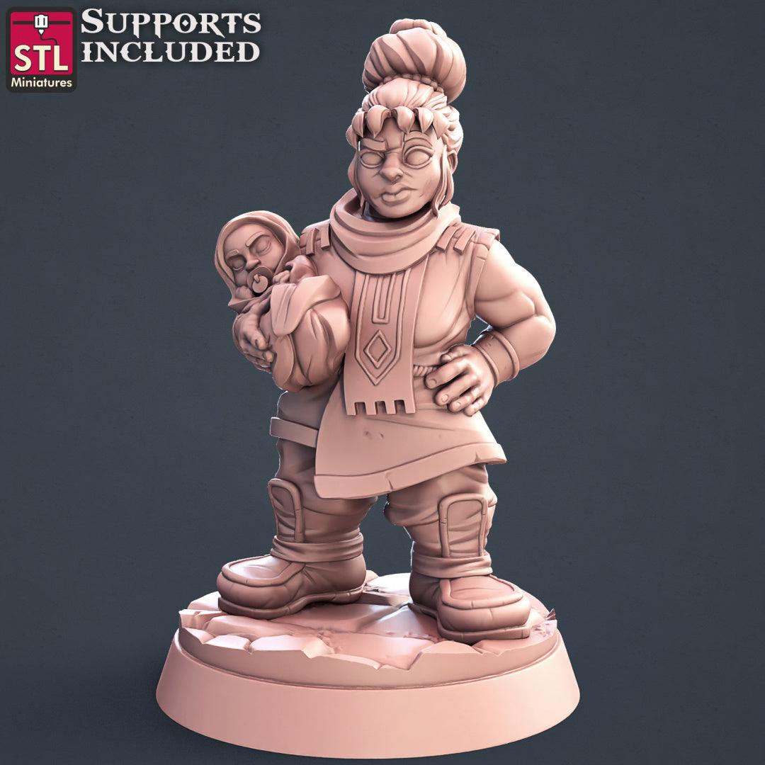 3D Printed STL Miniatures Townsfolks Vol 1 Set Fantasy NPC 2 | 28 - 32mm War Gaming D&D - 3D Printing Boss 