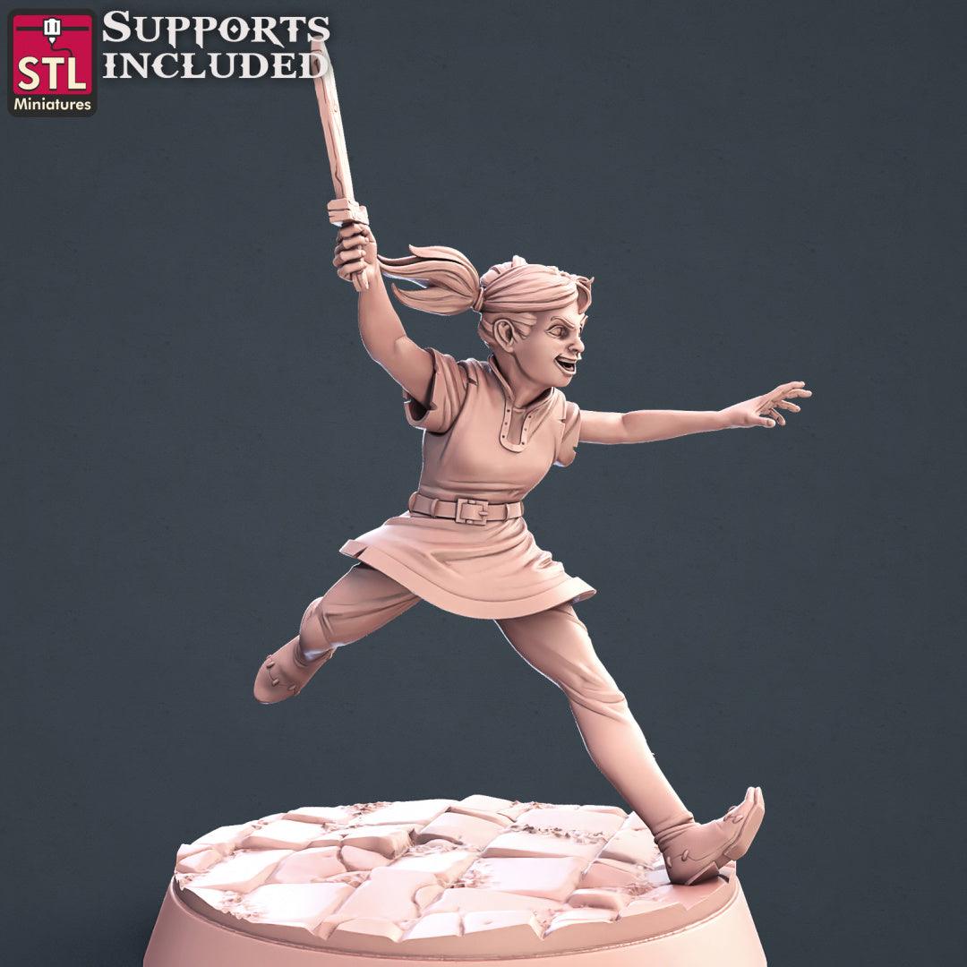 3D Printed STL Miniatures Townsfolks Vol 1 Set Fantasy NPC 2 | 28 - 32mm War Gaming D&D - 3D Printing Boss 
