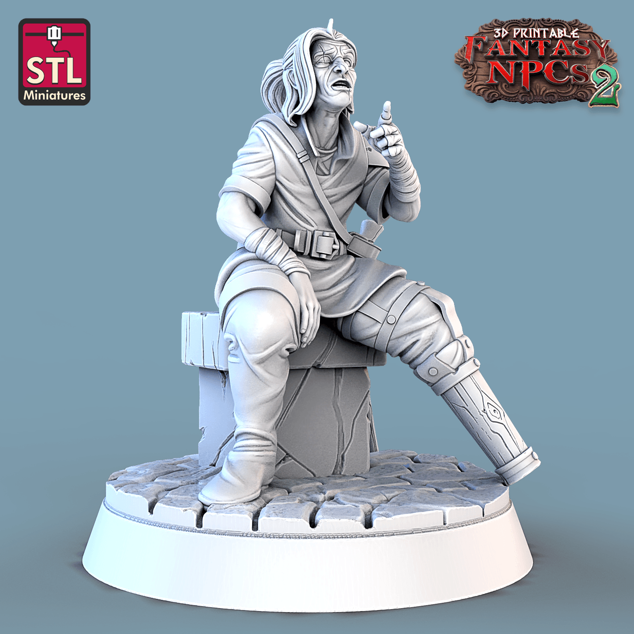 3D Printed STL Miniatures Townsfolks Vol 2 Set Fantasy NPC 2 | 28 - 32mm War Gaming D&D - 3D Printing Boss 