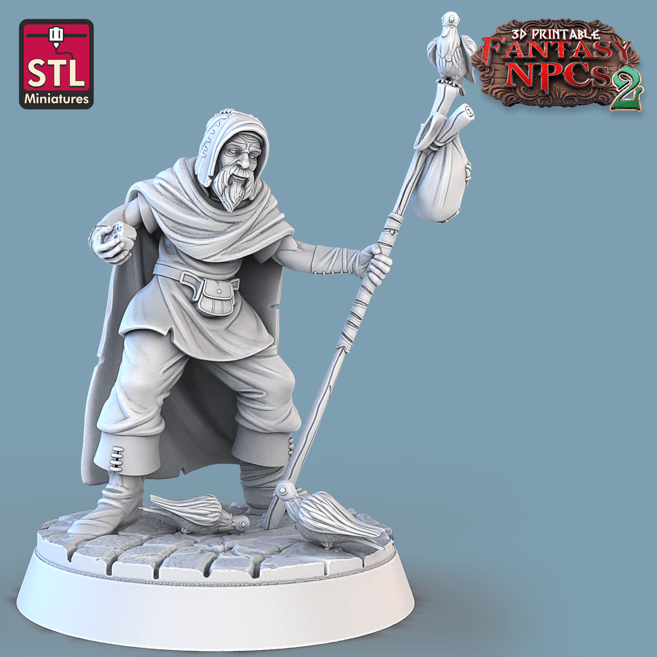 3D Printed STL Miniatures Townsfolks Vol 2 Set Fantasy NPC 2 | 28 - 32mm War Gaming D&D - 3D Printing Boss 