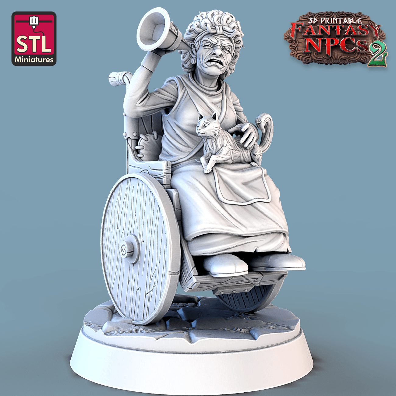 3D Printed STL Miniatures Townsfolks Vol 2 Set Fantasy NPC 2 | 28 - 32mm War Gaming D&D - 3D Printing Boss 