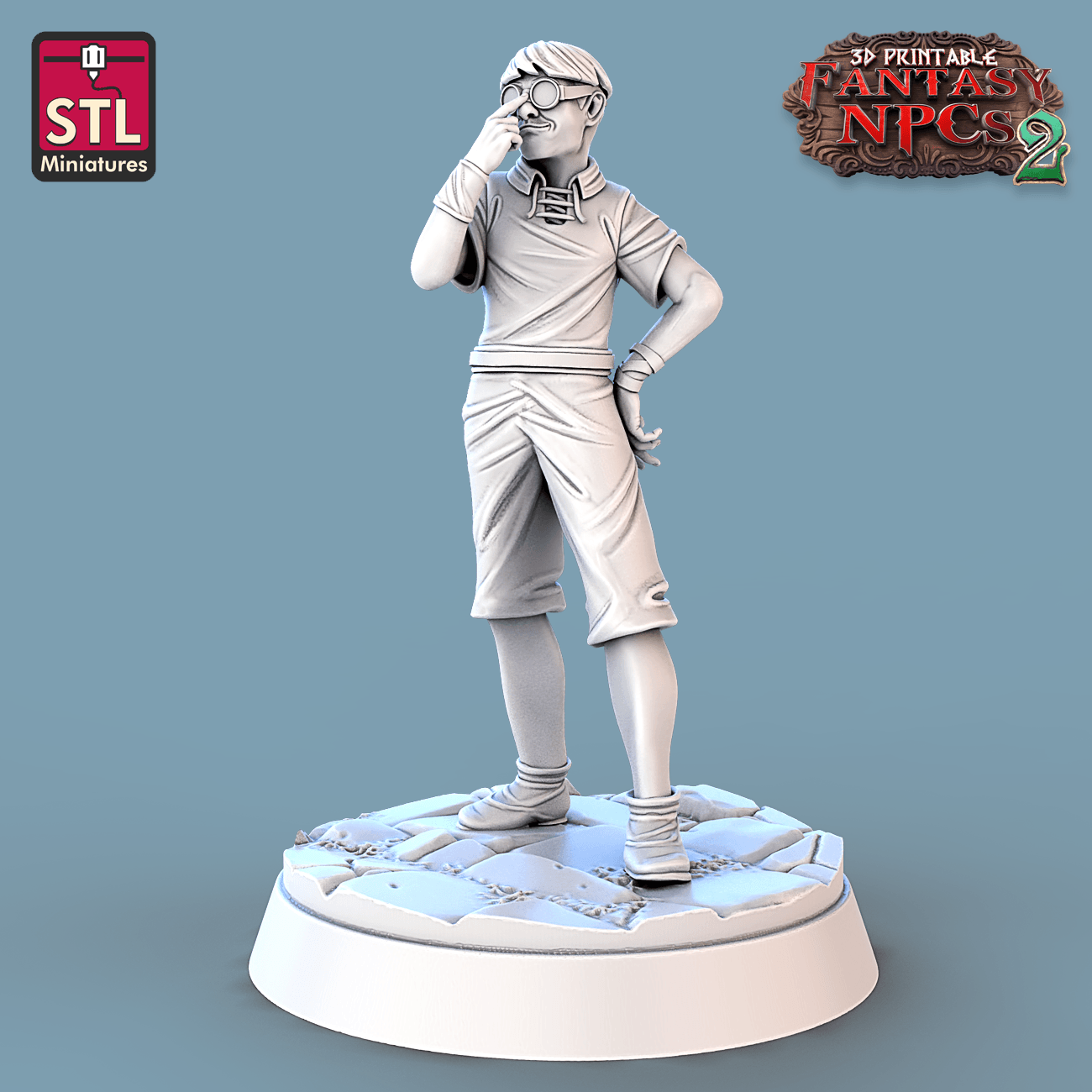 3D Printed STL Miniatures Townsfolks Vol 2 Set Fantasy NPC 2 | 28 - 32mm War Gaming D&D - 3D Printing Boss 