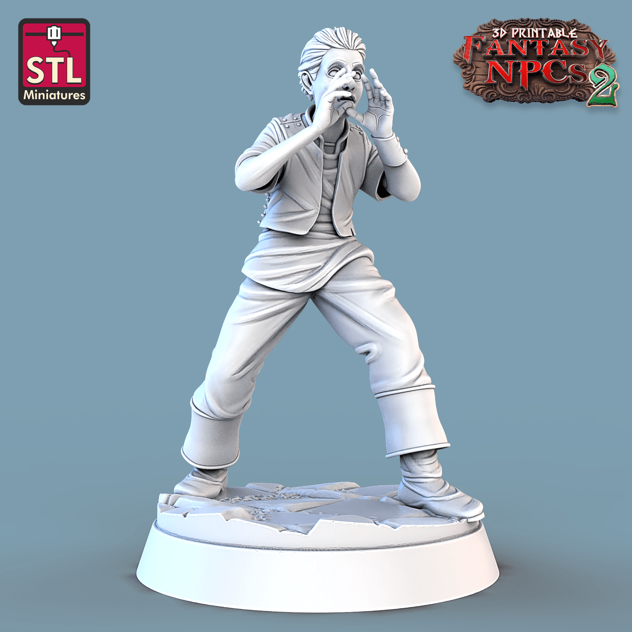 3D Printed STL Miniatures Townsfolks Vol 2 Set Fantasy NPC 2 | 28 - 32mm War Gaming D&D - 3D Printing Boss 
