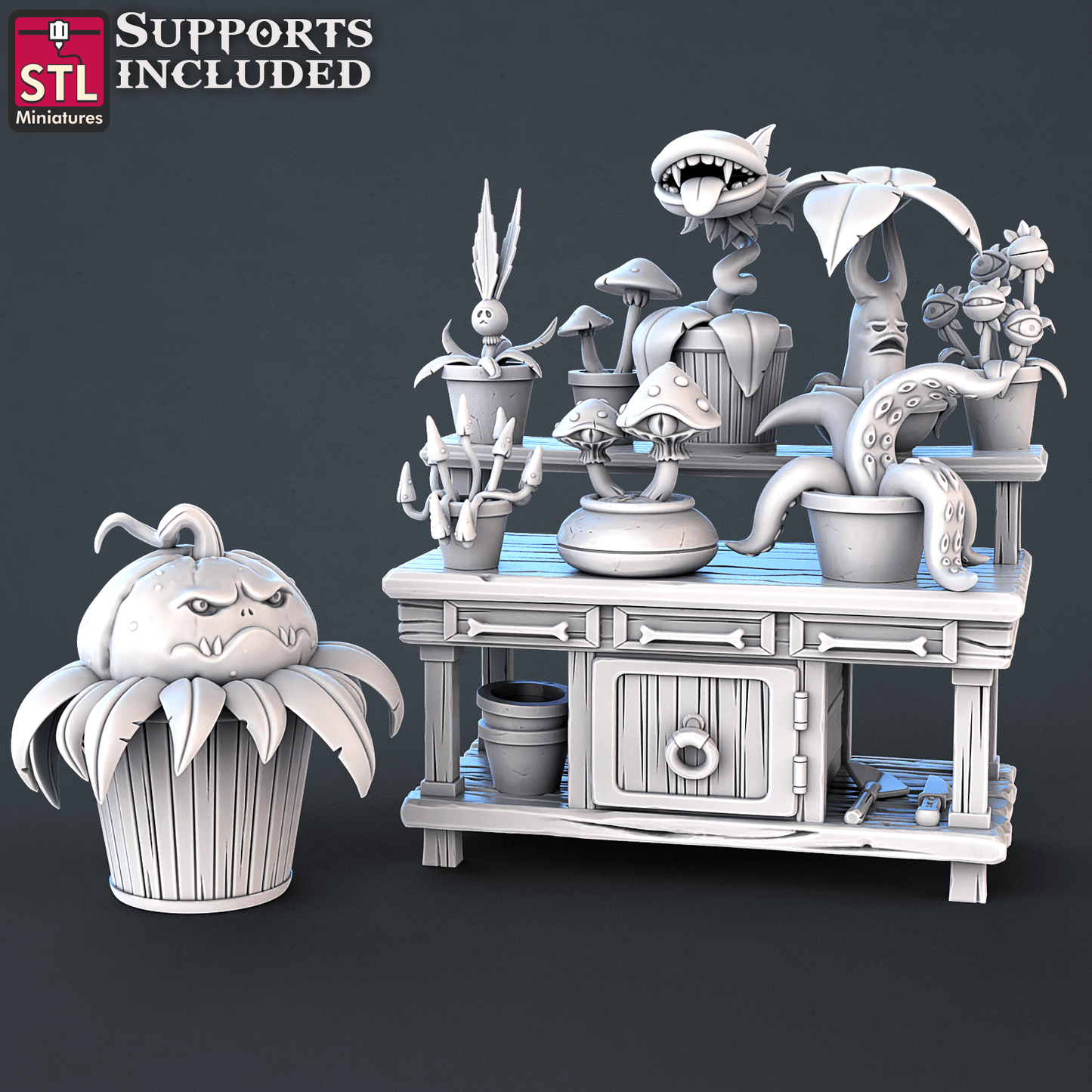 3D Printed STL Miniatures Toxic Vendor Set 28mm - 32mm War Gaming D&D - 3D Printing Boss 