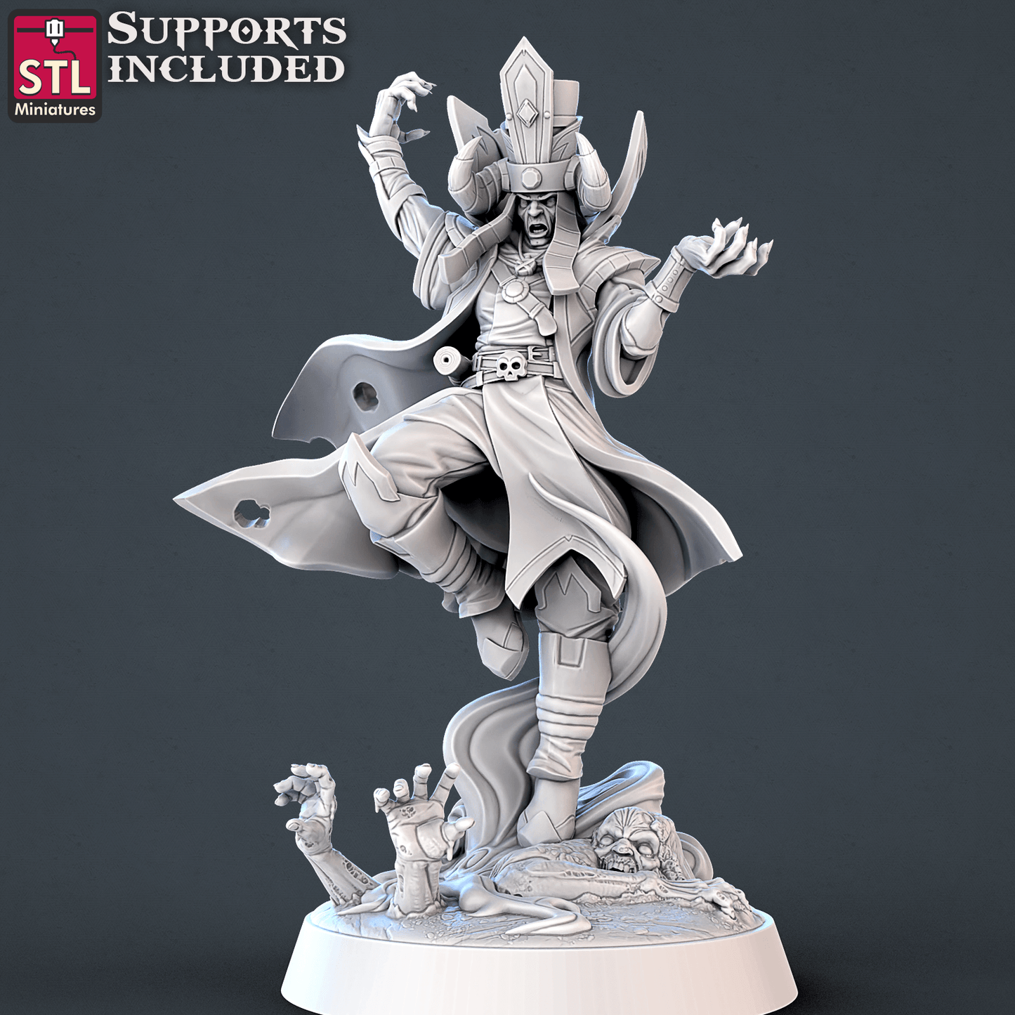 3D Printed STL Miniatures Undead Set 28mm - 32mm War Gaming D&D - 3D Printing Boss 