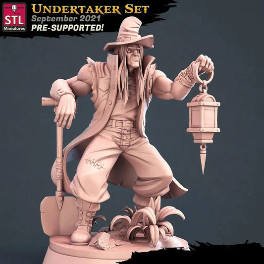 3D Printed STL Miniatures Undertaker Set Fantasy NPC 2 | 28 - 32mm War Gaming D&D - 3D Printing Boss 