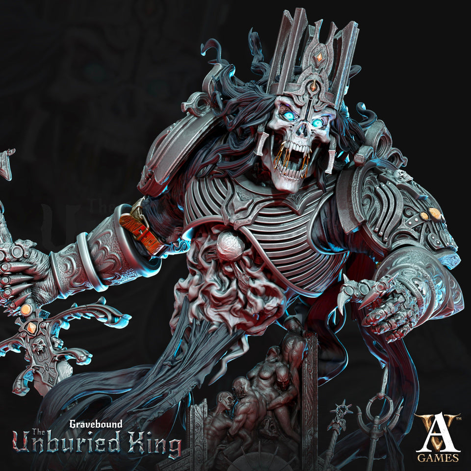 3D Printed Archvillain Games Atrum Rex - Gravebound The Unburied King 28 32mm D&D - Charming Terrain