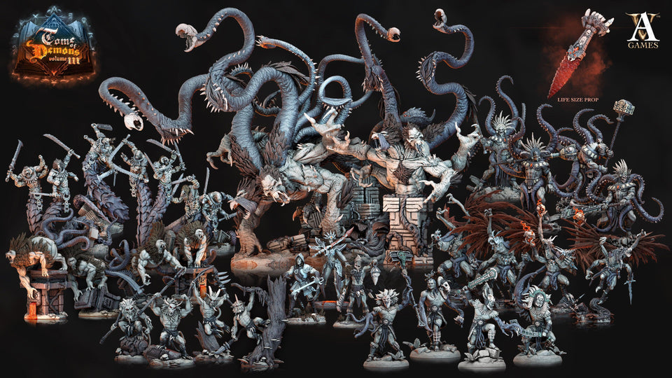 3D Printed Archvillain Games Kagon - Bust Tome of Demons 28 32mm D&D - Charming Terrain