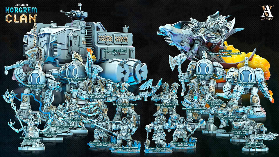 3D Printed Archvillain Games Norgrem Ironclads Vahlstahd - Norgrem Clan 28 32mm D&D - Charming Terrain
