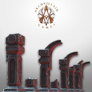 3D Printed Archvillain Games Portal and Pillars The Sinister Vault 28 32mm D&D - Charming Terrain
