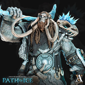 3D Printed Archvillain Games Soturi Herdlord of the Mammuti Frostburn Horrors - Path of Ice 28 32mm D&D - Charming Terrain