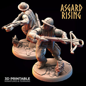 3D Printed Asgard Rising Bandit Deserters Crossbow Modular Warband 28mm - 32mm - Charming Terrain