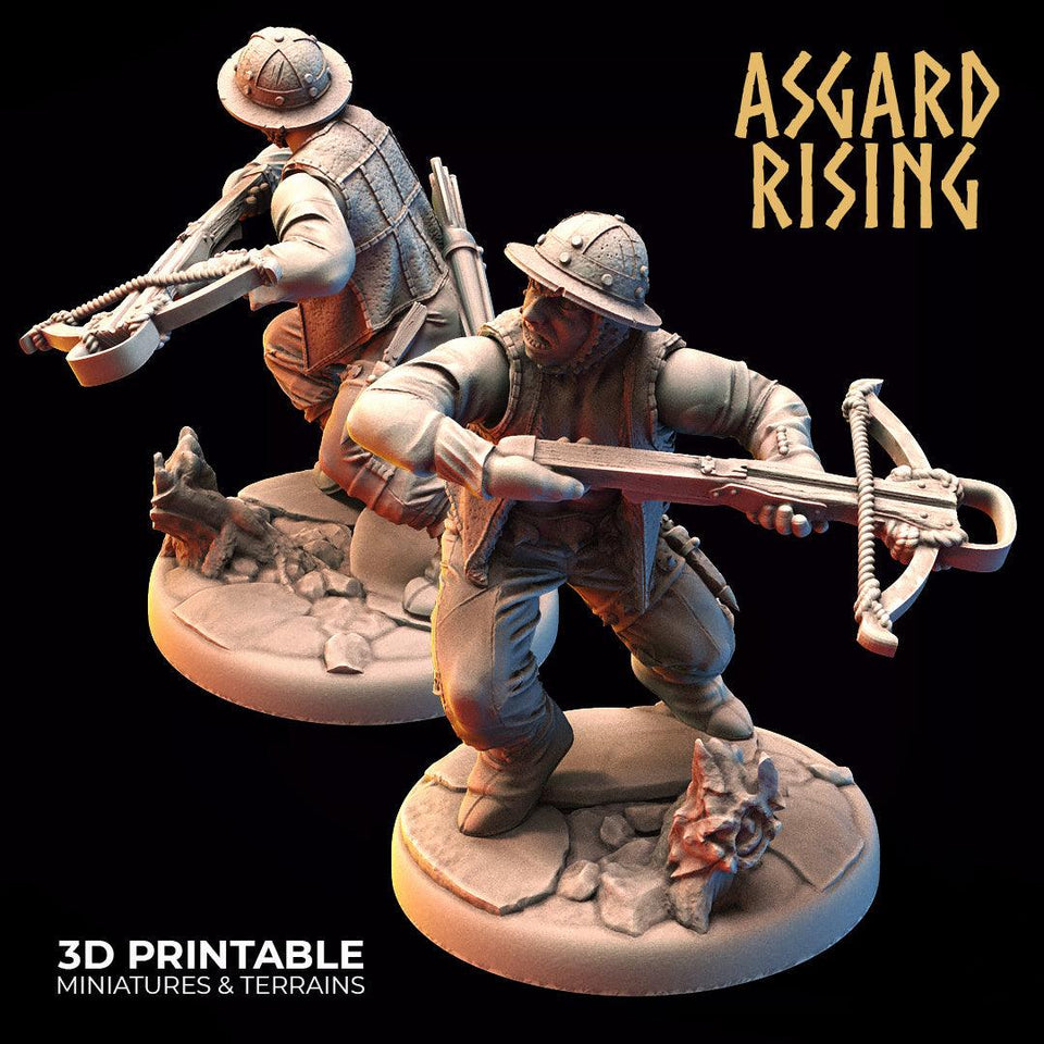 3D Printed Asgard Rising Bandit Deserters Crossbow Modular Warband 28mm - 32mm - Charming Terrain