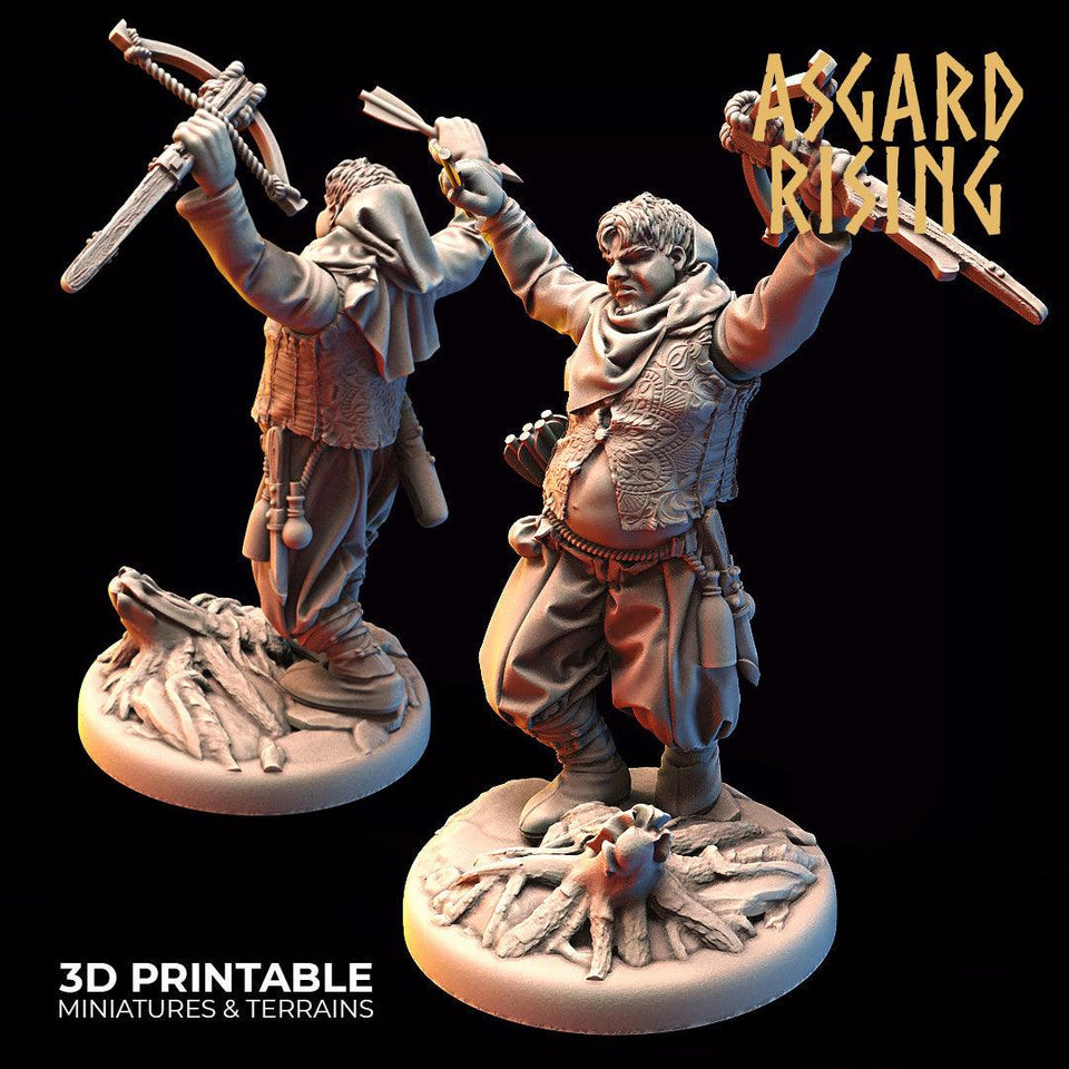 3D Printed Asgard Rising Bandit Deserters Crossbow Modular Warband 28mm - 32mm - Charming Terrain