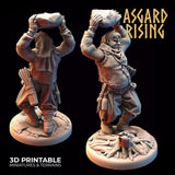 3D Printed Asgard Rising Bandit Deserters Slingers Modular Warband 28mm - 32mm - Charming Terrain