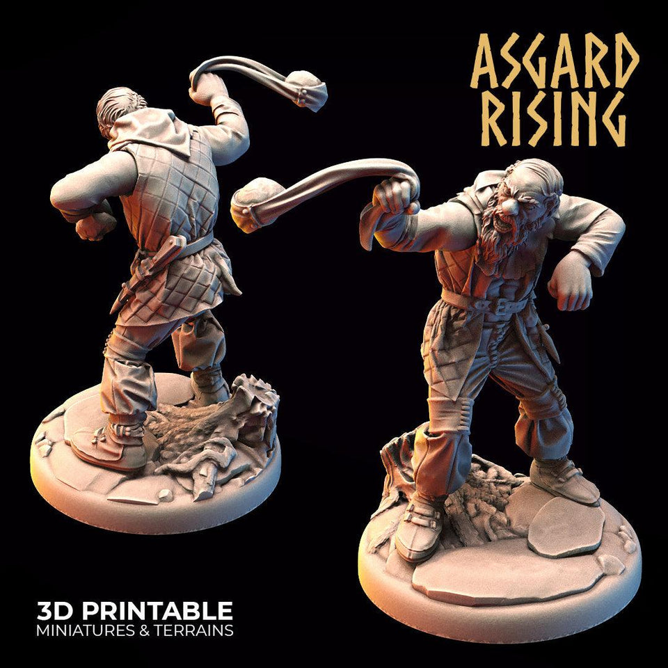 3D Printed Asgard Rising Bandit Deserters Slingers Modular Warband 28mm - 32mm - Charming Terrain