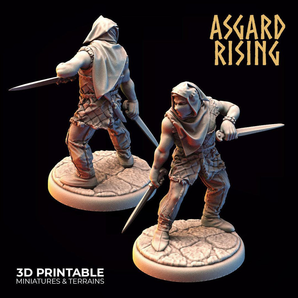 3D Printed Asgard Rising Bandit Rogues Modular Warband 28mm - 32mm Ragnarok D&D - Charming Terrain