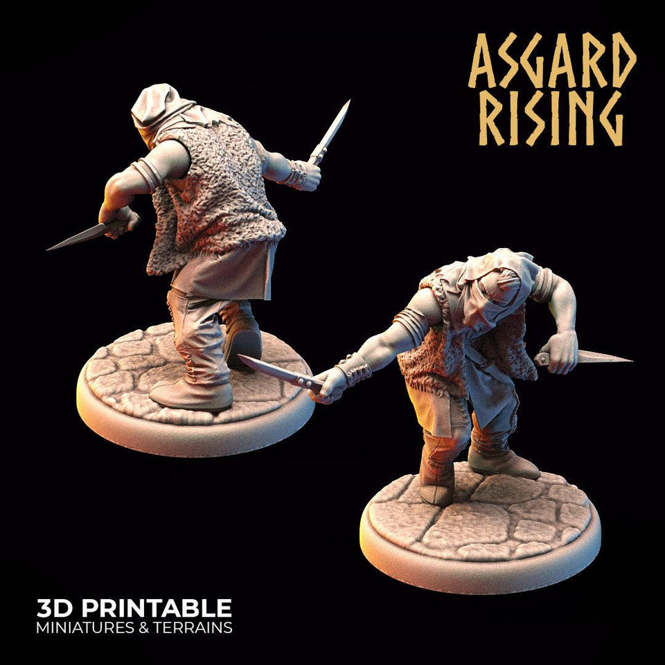 3D Printed Asgard Rising Bandit Rogues Modular Warband 28mm - 32mm Ragnarok D&D - Charming Terrain