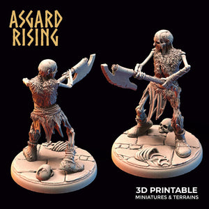 3D Printed Asgard Rising Draugr - Undead Skeleton Warriors Set 28mm - 32mm - Charming Terrain