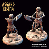 3D Printed Asgard Rising Draugr - Undead Skeleton Warriors Set 28mm - 32mm - Charming Terrain