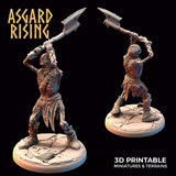 3D Printed Asgard Rising Draugr - Undead Skeleton Warriors Set 28mm - 32mm - Charming Terrain