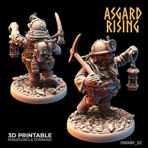 3D Printed Asgard Rising Dwarf Dwarven Miners Set 1 28mm - 32mm - Charming Terrain