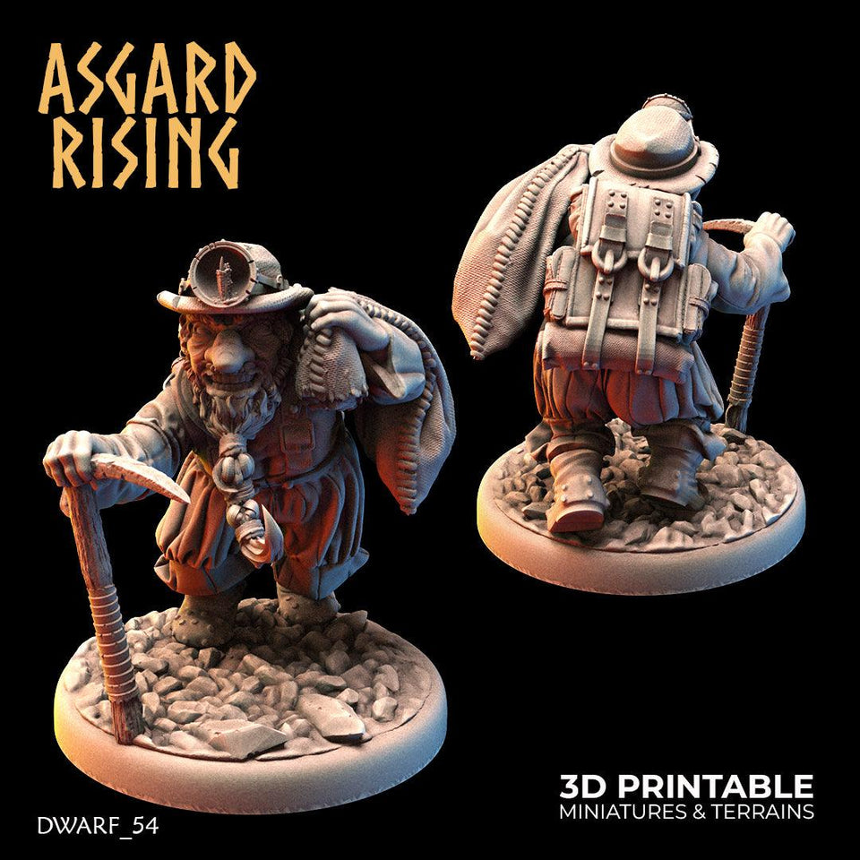 3D Printed Asgard Rising Dwarf Dwarven Miners Set 1 28mm - 32mm - Charming Terrain