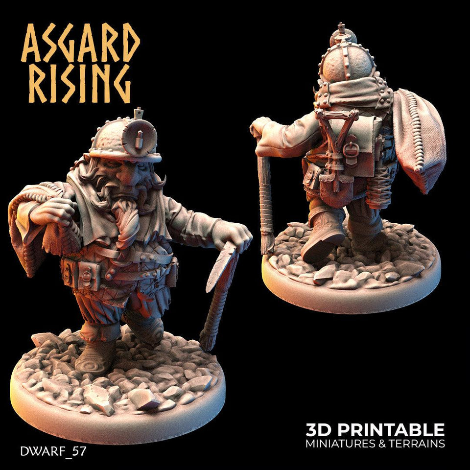 3D Printed Asgard Rising Dwarf Dwarven Miners Set 2 28mm - 32mm - Charming Terrain