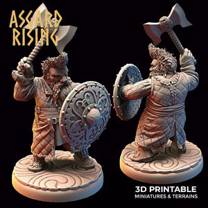3D Printed Asgard Rising Dwarf Warrior Gambeson Modular Warband Set 28mm - 32mm - Charming Terrain