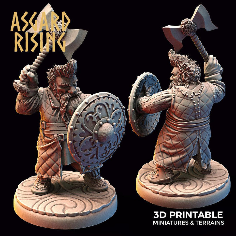 3D Printed Asgard Rising Dwarf Warrior Gambeson Modular Warband Set 28mm - 32mm - Charming Terrain