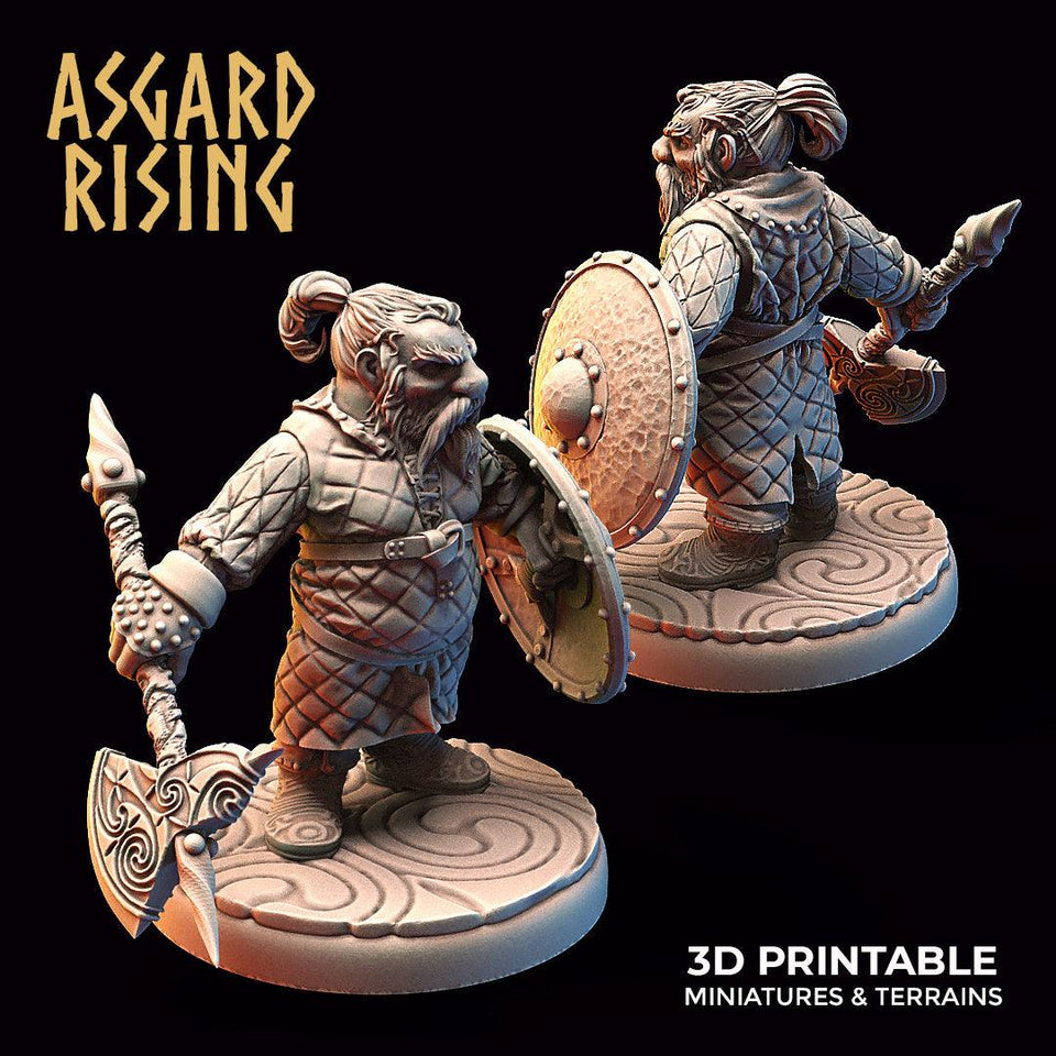 3D Printed Asgard Rising Dwarf Warrior Gambeson Modular Warband Set 28mm - 32mm - Charming Terrain