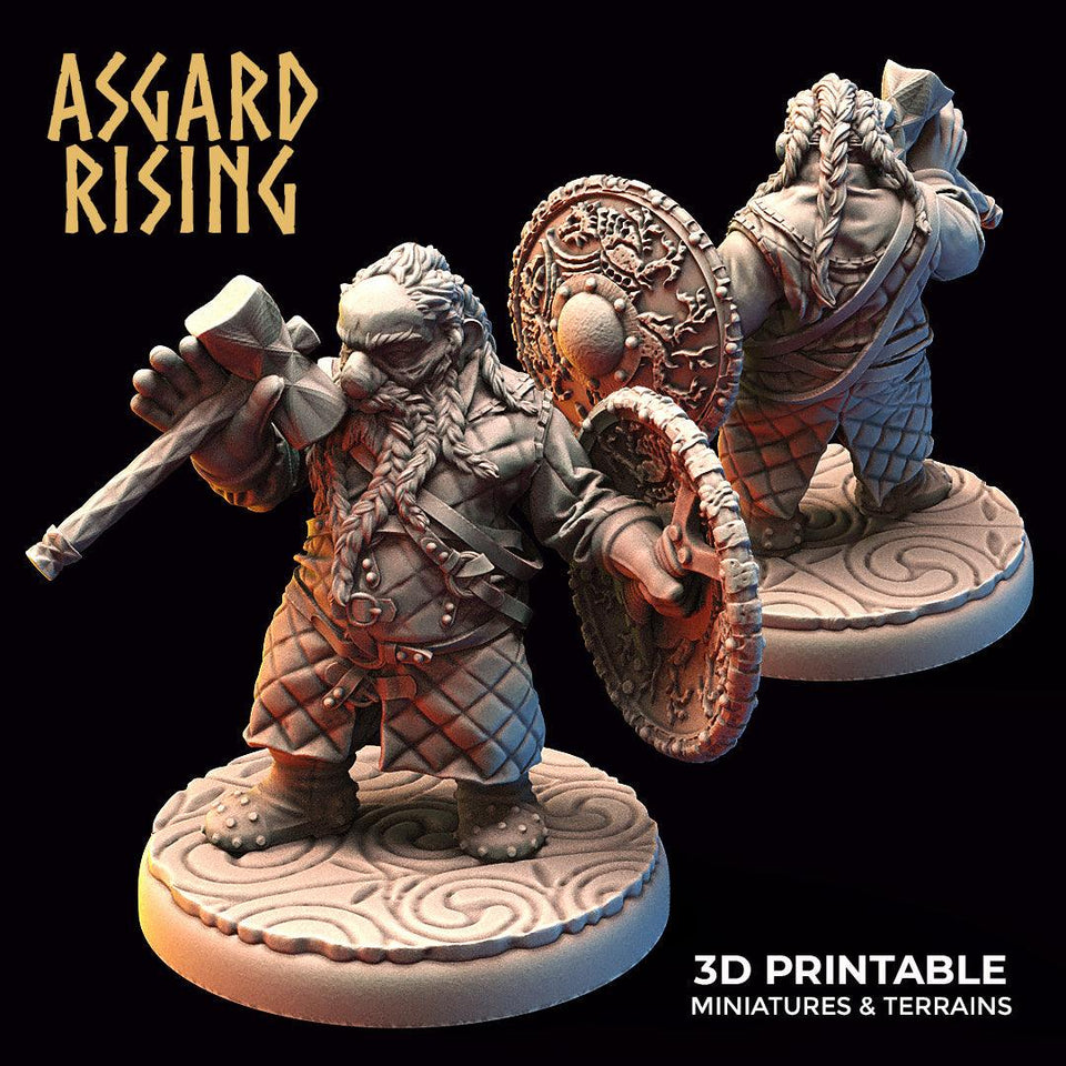 3D Printed Asgard Rising Dwarf Warrior Gambeson Modular Warband Set 28mm - 32mm - Charming Terrain