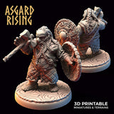 3D Printed Asgard Rising Dwarf Warrior Gambeson Modular Warband Set 28mm - 32mm - Charming Terrain