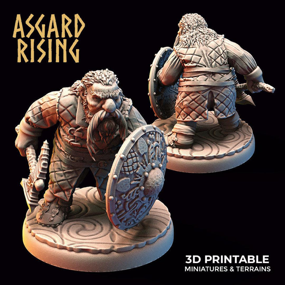 3D Printed Asgard Rising Dwarf Warrior Gambeson Modular Warband Set 28mm - 32mm - Charming Terrain