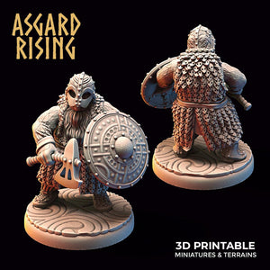 3D Printed Asgard Rising Dwarf Warrior Scale Armor Modular Warband Set 28mm - 32mm - Charming Terrain