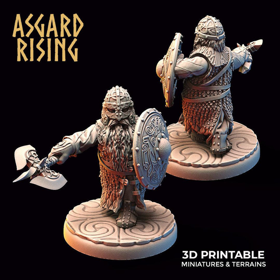 3D Printed Asgard Rising Dwarf Warrior Scale Armor Modular Warband Set 28mm - 32mm - Charming Terrain
